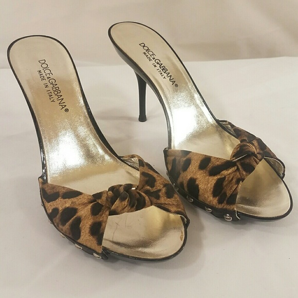 NWOT DOLCE & GABBANA Animal Print Leopard Sandals - Picture 2 of 5
